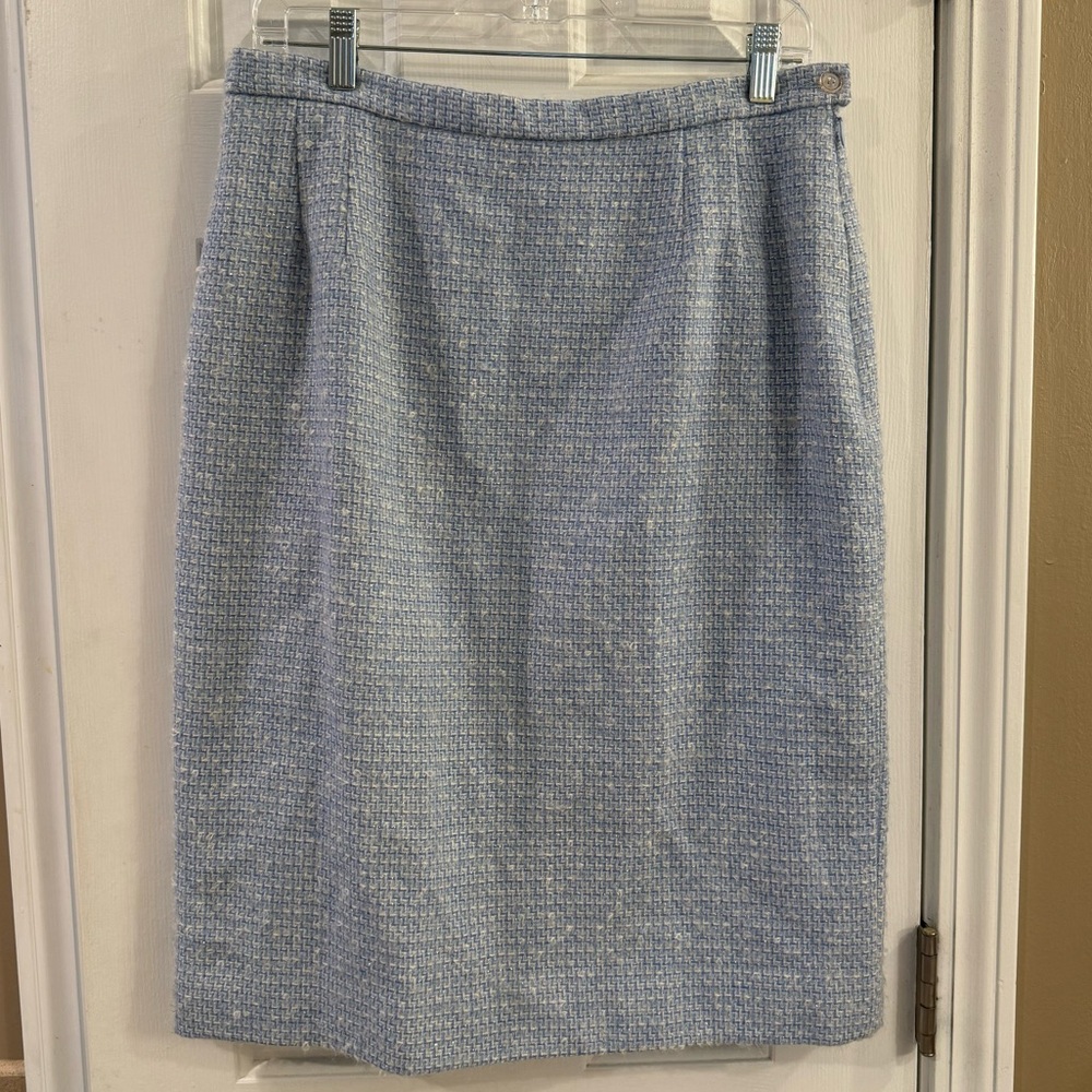 Pendleton Wool Pencil Skirt 16x25 Light Blue - 16 Petite